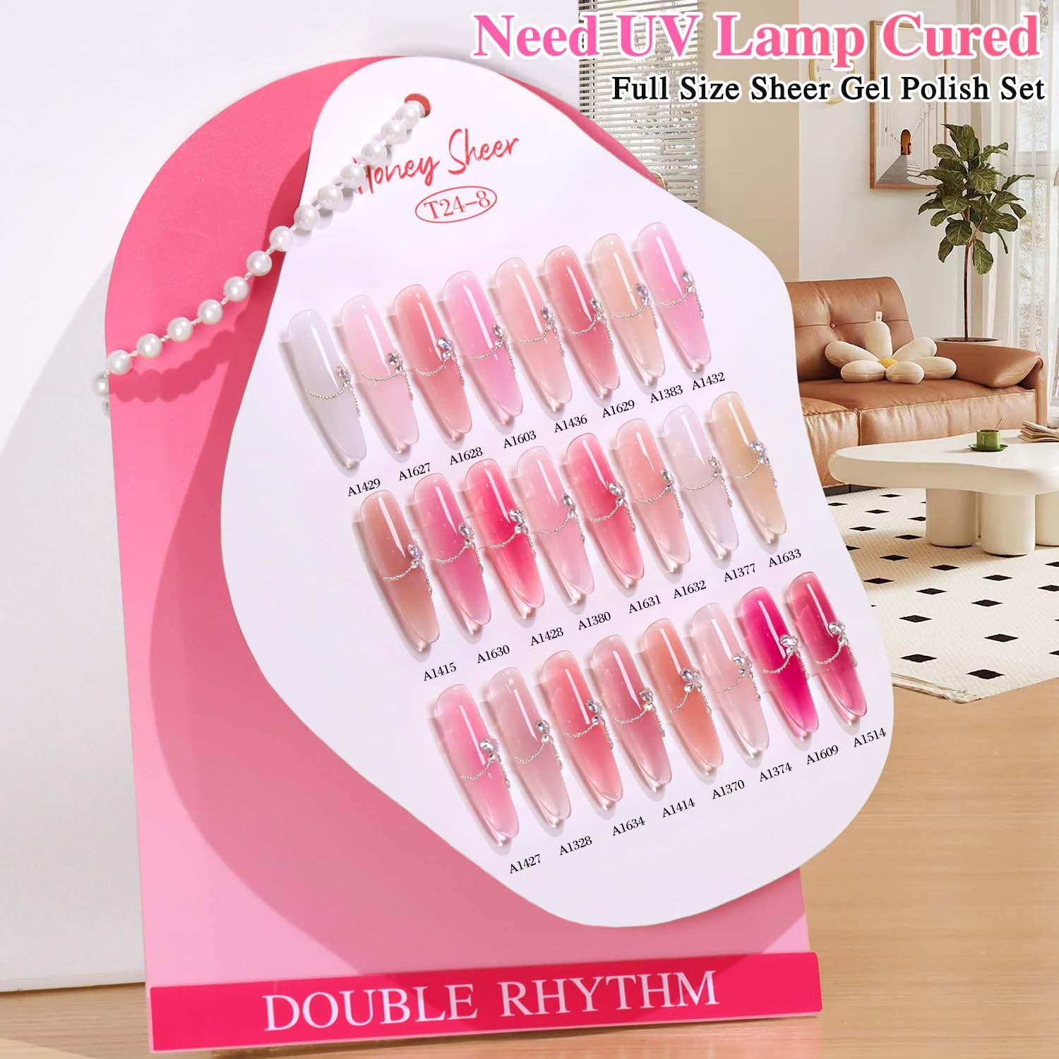 Double Rhythm Juego de esmaltes de uñas de gel, 28 piezas, mismo color y botella, juego de esmalte de uñas de gel extraíble para manicura y decoración de uñas en casa, ideal para mujeres (colección
