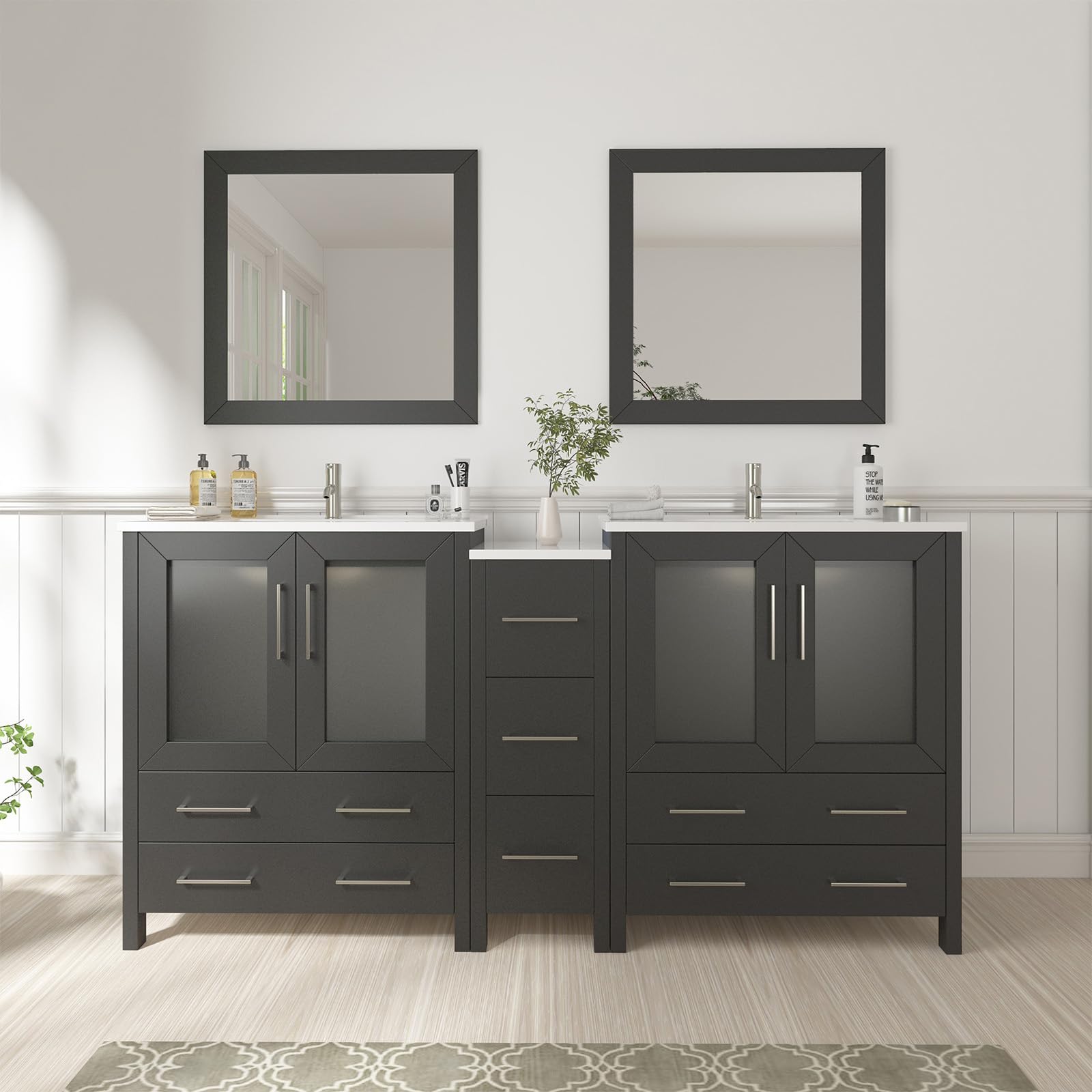 Amazon.co.jp: Vanity Art 24インチ シングルシンク 浴室 洗面化粧台
