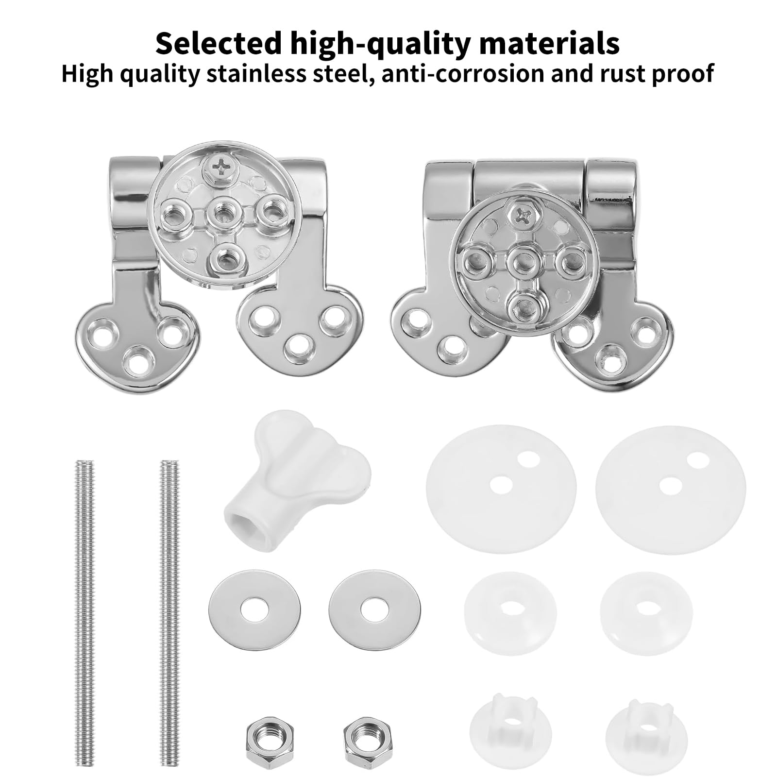Oiieco Toilet Seat Hinges Replacement, Soft Close, Quick Release, Durable Zinc Alloy Fittings, Easy to Clean - Image 3