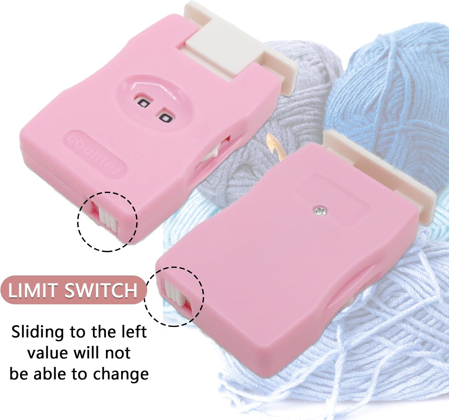 Joyangy 2-Pack Pink Knitting Counter Set, Crochet Stitch Marker