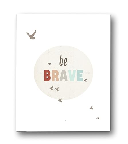 Arte de pared infantil "Be Brave" - Impresión de 11 x 14 pulgadas para niños, niñas o habitación del bebé, decoración temática de la naturaleza,