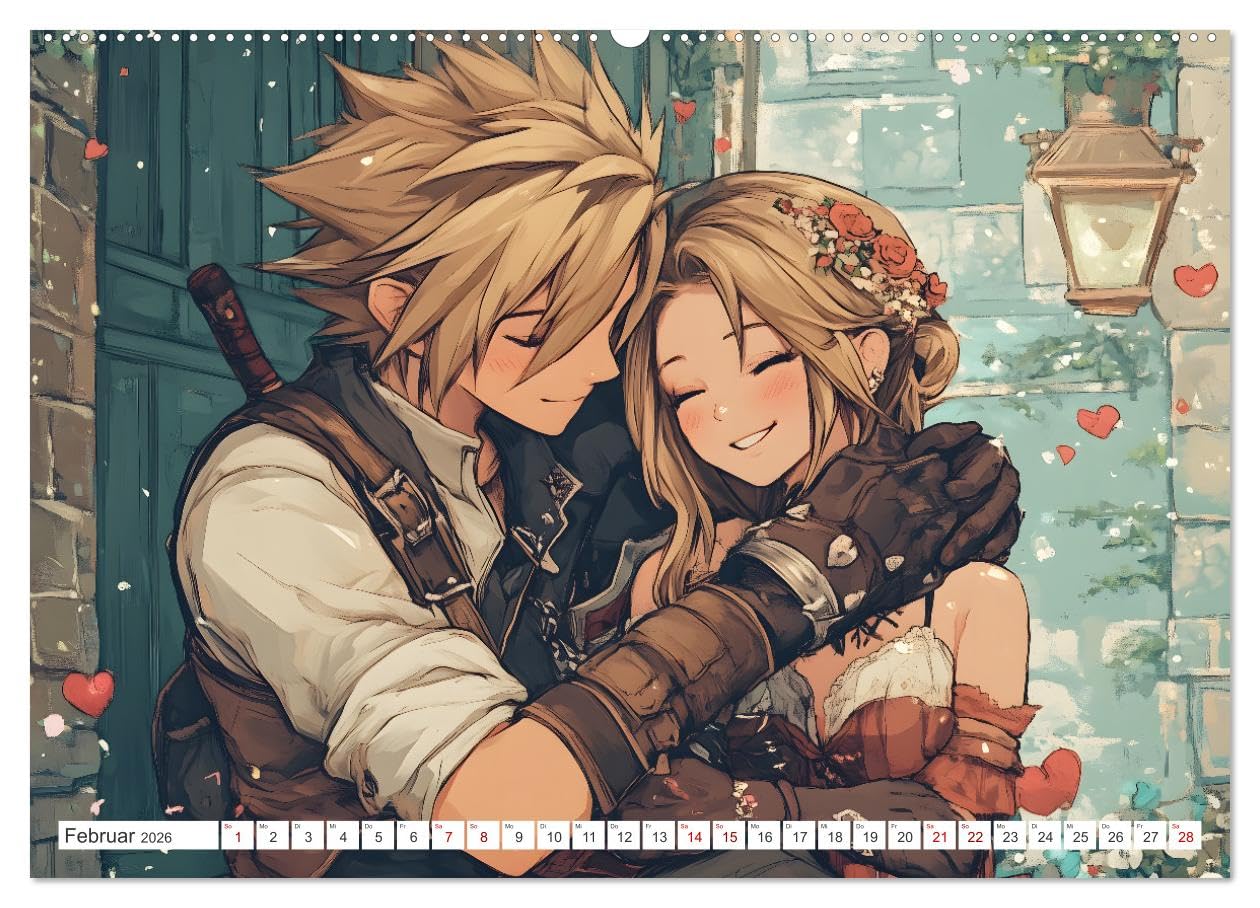 Das Jahr der Liebe: Verliebte Pärchen im Manga-Stil (hochwertiger Premium Wandkalender 2026 DIN A2 quer), Kunstdruck in Hochglanz: Ein ganzes Jahr ... und Manga vereinen möchten (CALVENDO Orte)