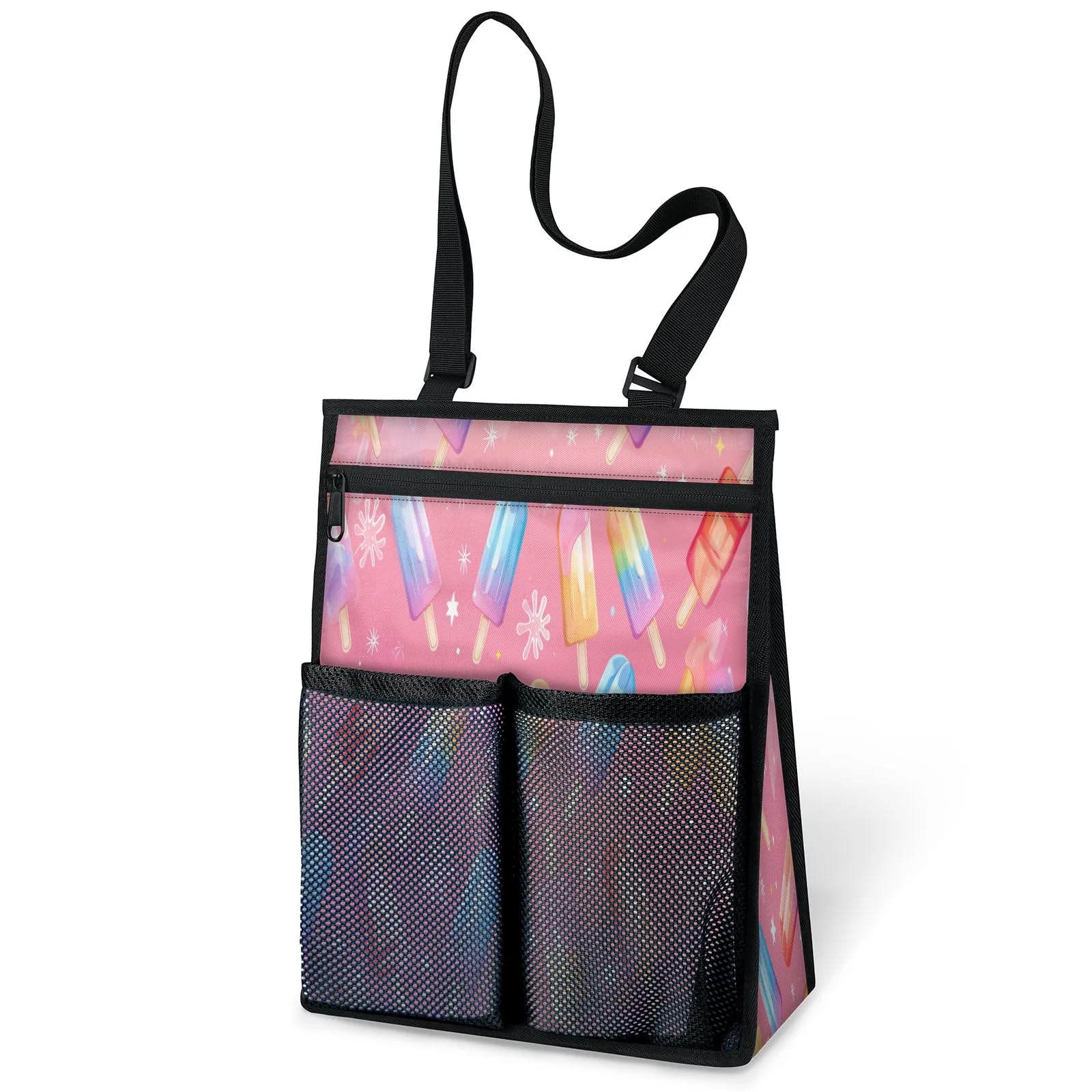 Ourtheme Colorful Cute Popsicle Portable Shower Bag for Travel Gym Camp Beach Tote Shower Caddy Bags Hanging Toiletry