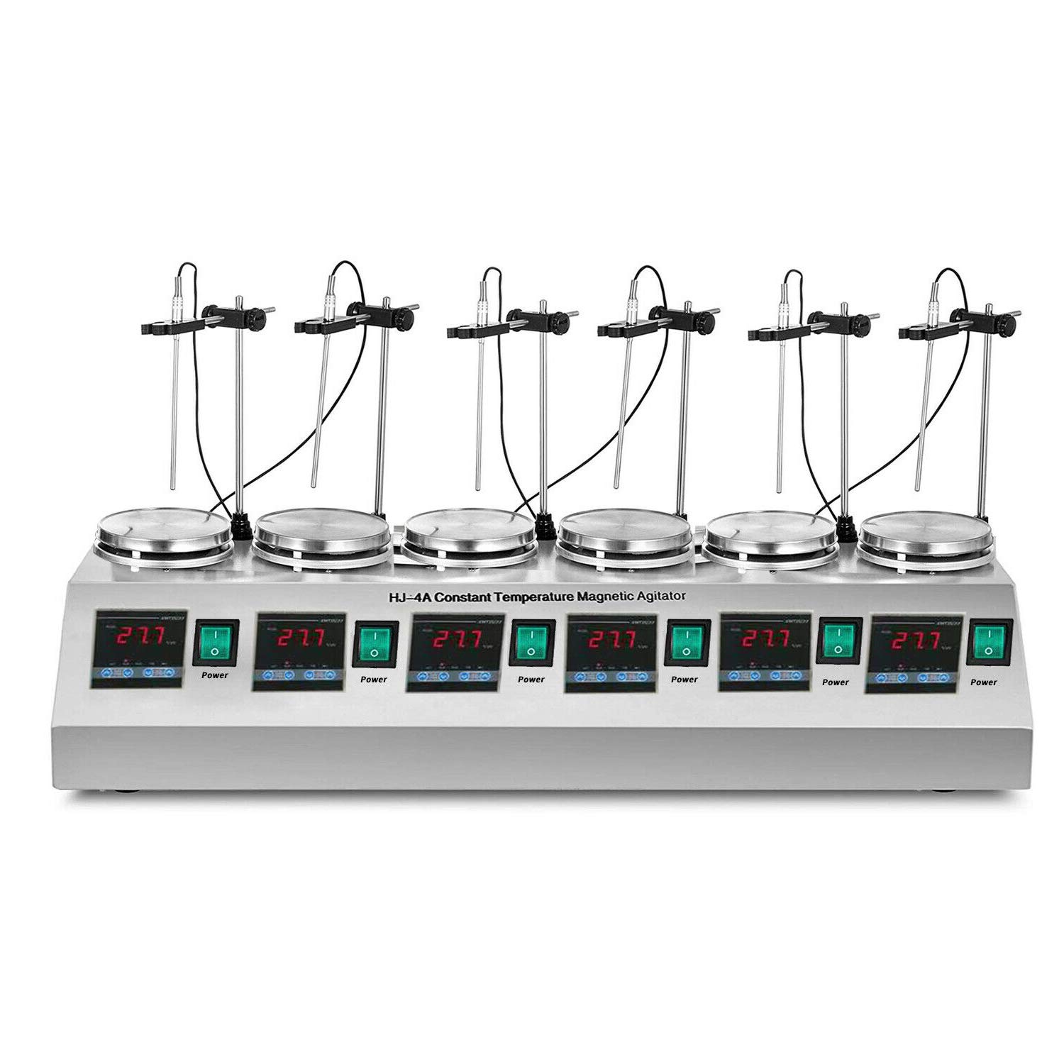 Magnetrührer Mit Heizplatte Labor Magnetrührer Heizplatte 0~2400 RPM Magnetmischer Mixer Heizung Kontrolle Digitalanzeige Rührart (6 Platte)