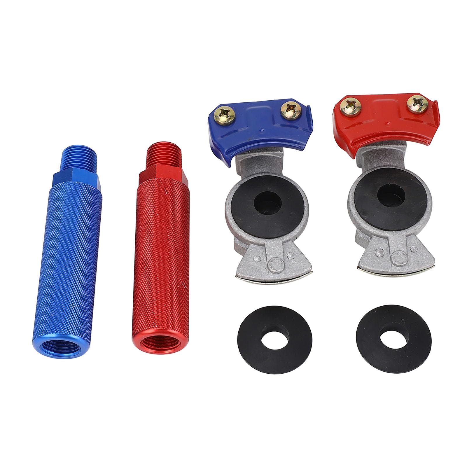 dsheng Glad Hands Grips Lot de 2, Kit de Poignées D'extension Gladhand Haute Résistance, Couplage de Frein à Air, Poignée de Main Glad Hands Set Rouge et Noir anodisé pour Semi-Camion RV