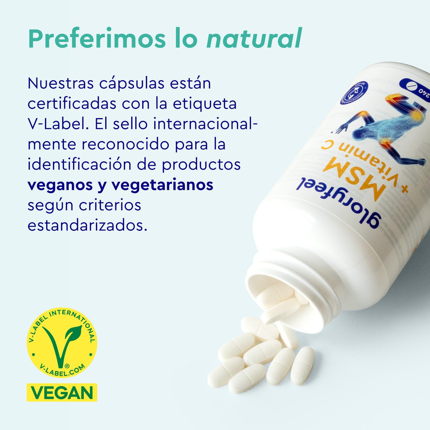 MSM 2000mg + Vitamina C Natural - 240 Tabletas - Para huesos, articulaciones, piel y sistema inmunitario* - Metilsulfonilmetano con Acerola en polvo - Probado en laboratorio y sin aditivos