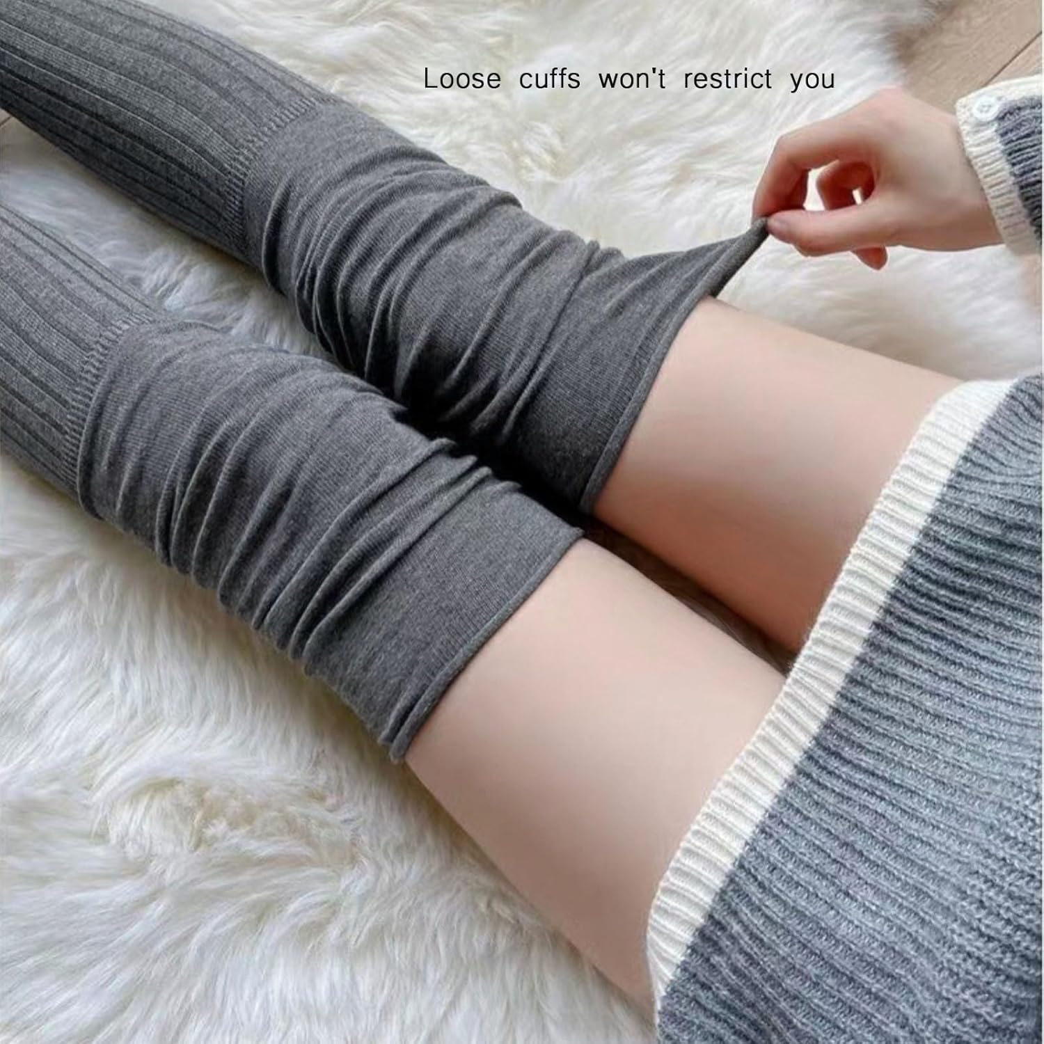 Over Knee High Boot Socks - Slouch Top Over Knee Knit Fashion Thigh Sock for Women - Image 5