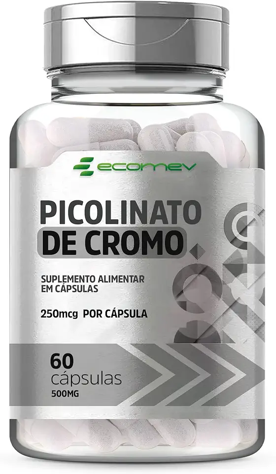 Picolinato de cromo 500Mcg 60 Cápsulas - 1 Cáps Ao Dia - Ecomev
