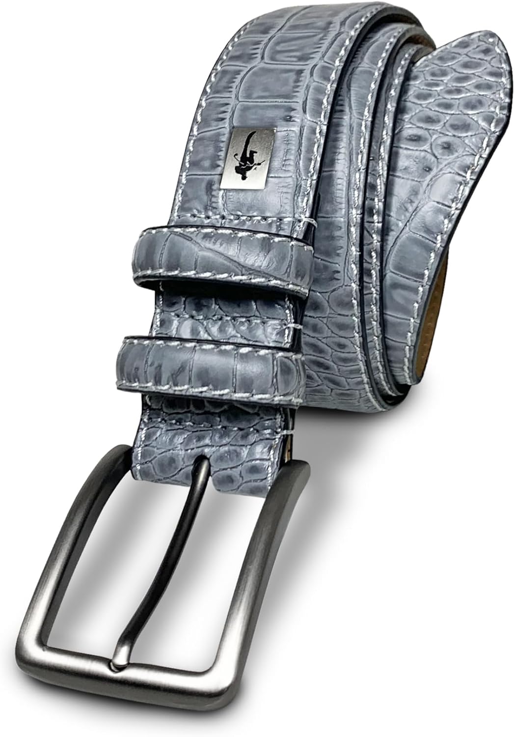 Skins - Croco Print Leather Belt