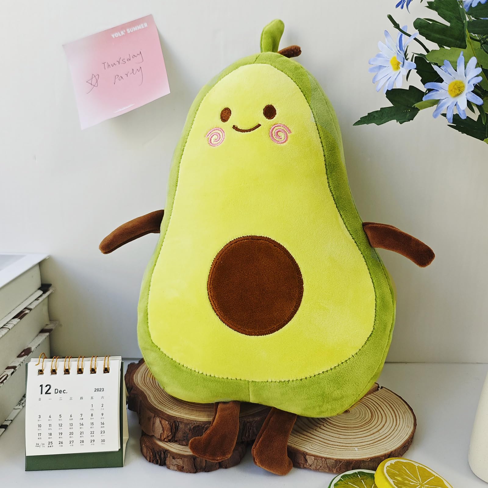 Nicole Knupfer Peluche de aguacate, cojín de aguacate de peluche, regalo para niños/adultos (B-45 cm)