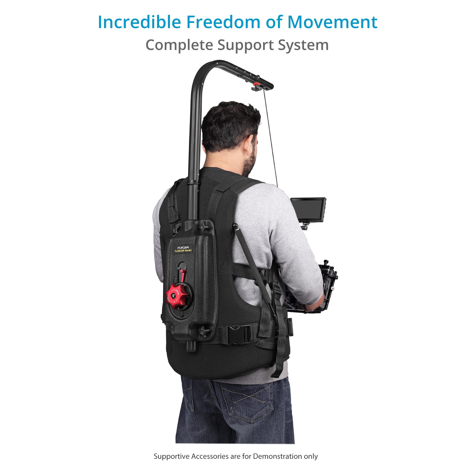 FLYCAM Flowline Master Pro Gilet Support corporel, 4-12 kg, Rotation 180° | pleinement Ceinture rembourrée avec molette antidérapante pour un confort prolongé