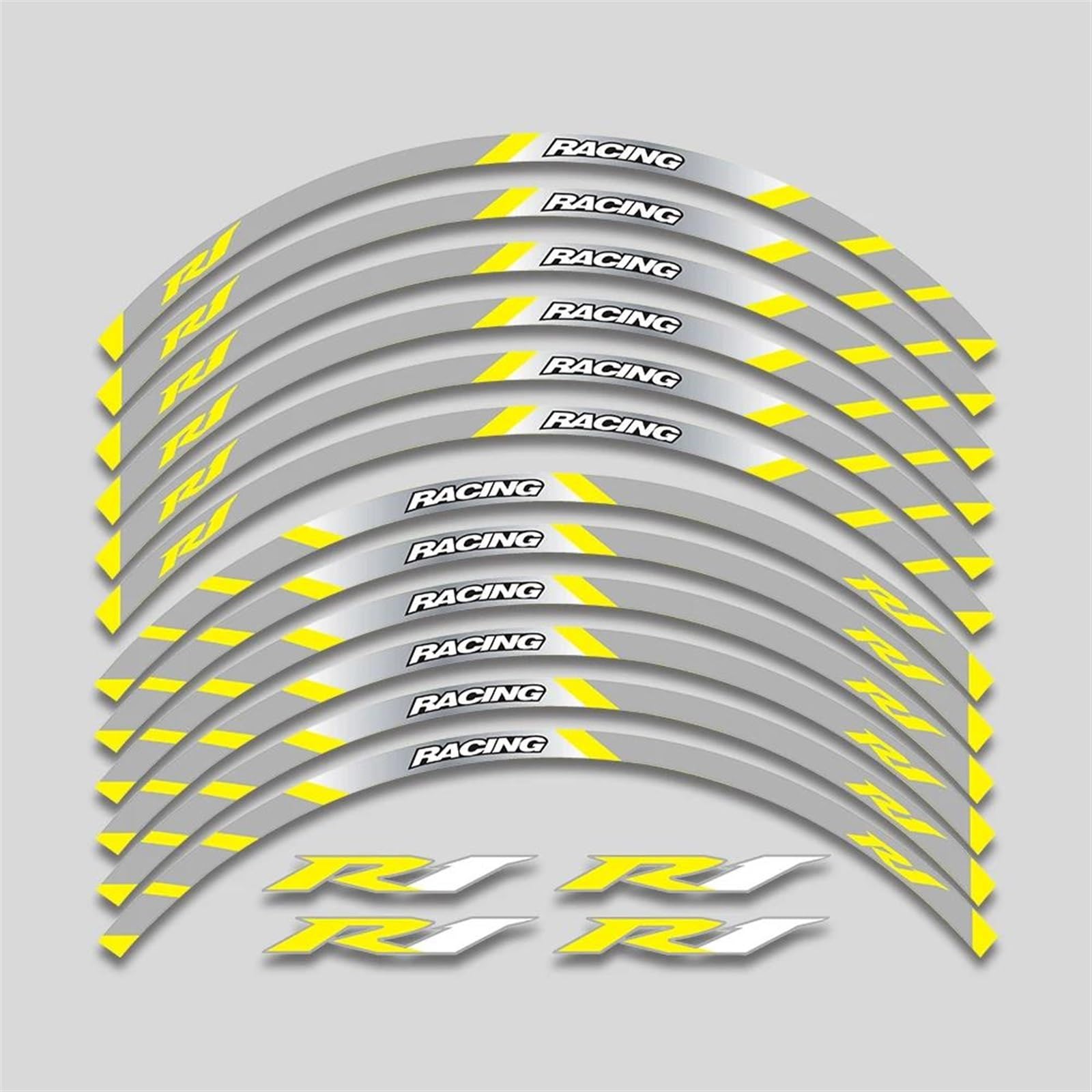 Motorcycle Accessories Wheel Stickers Reflective Decals Rims for Yamaha YZFR1 YZF R1(Style 14)