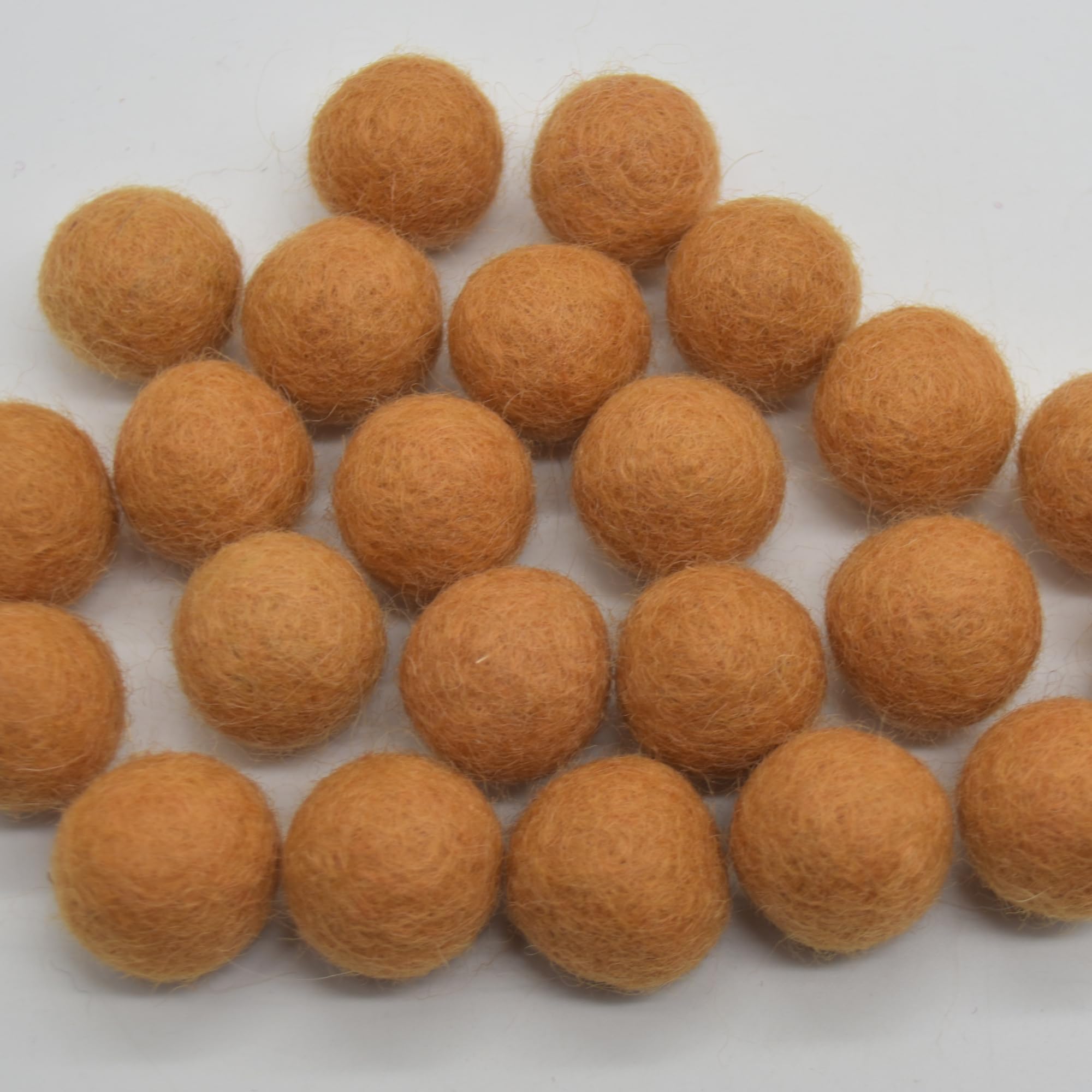 100% Wool Felt Balls 2cm - 100 Count - Persian Orange