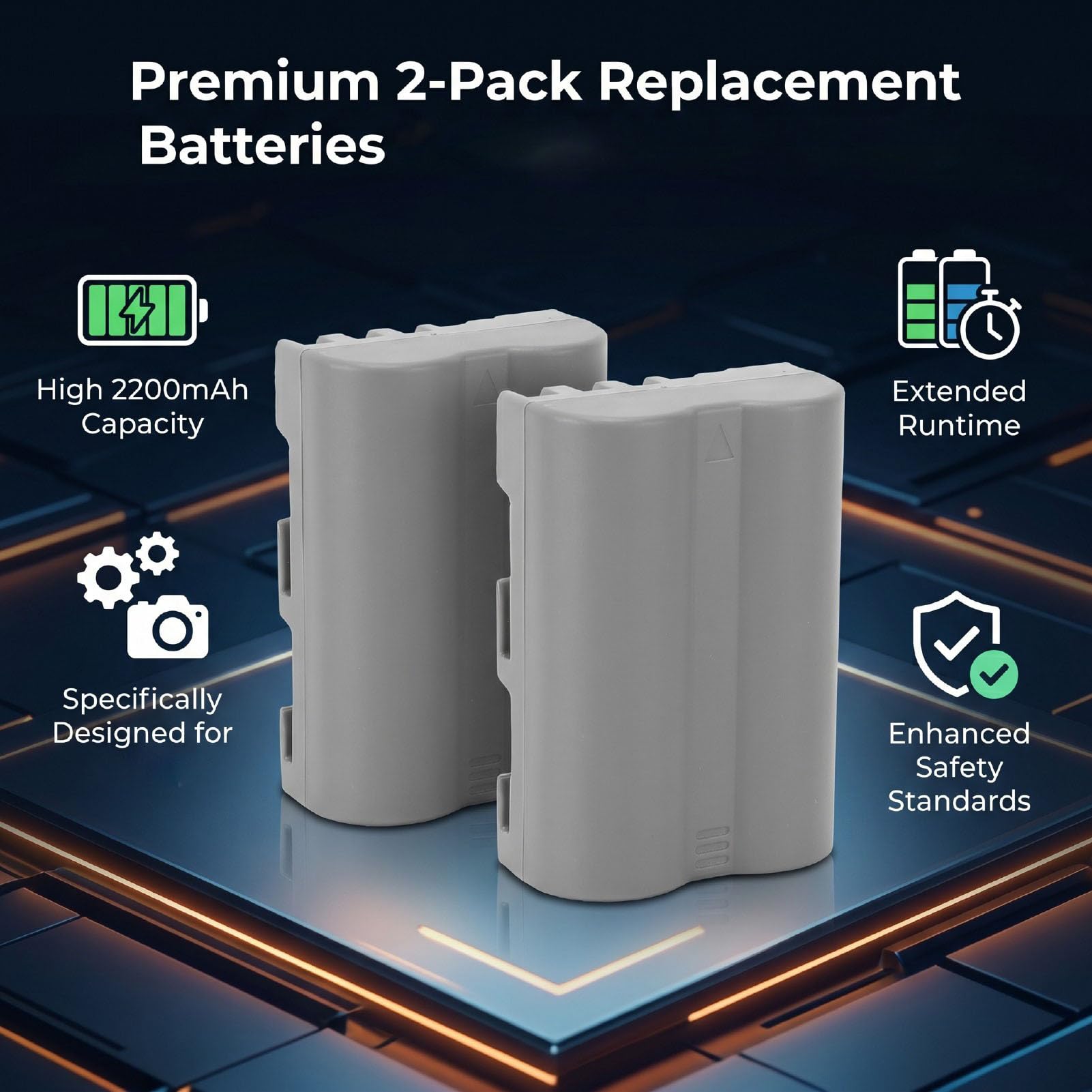 Cryfokt Batteria per Fotocamera Agli Ioni di Litio da 2200 MAh