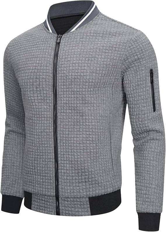 SAVKOOV Mens Lightweight Jacket Casual Bomber Jacket Varsity Coat