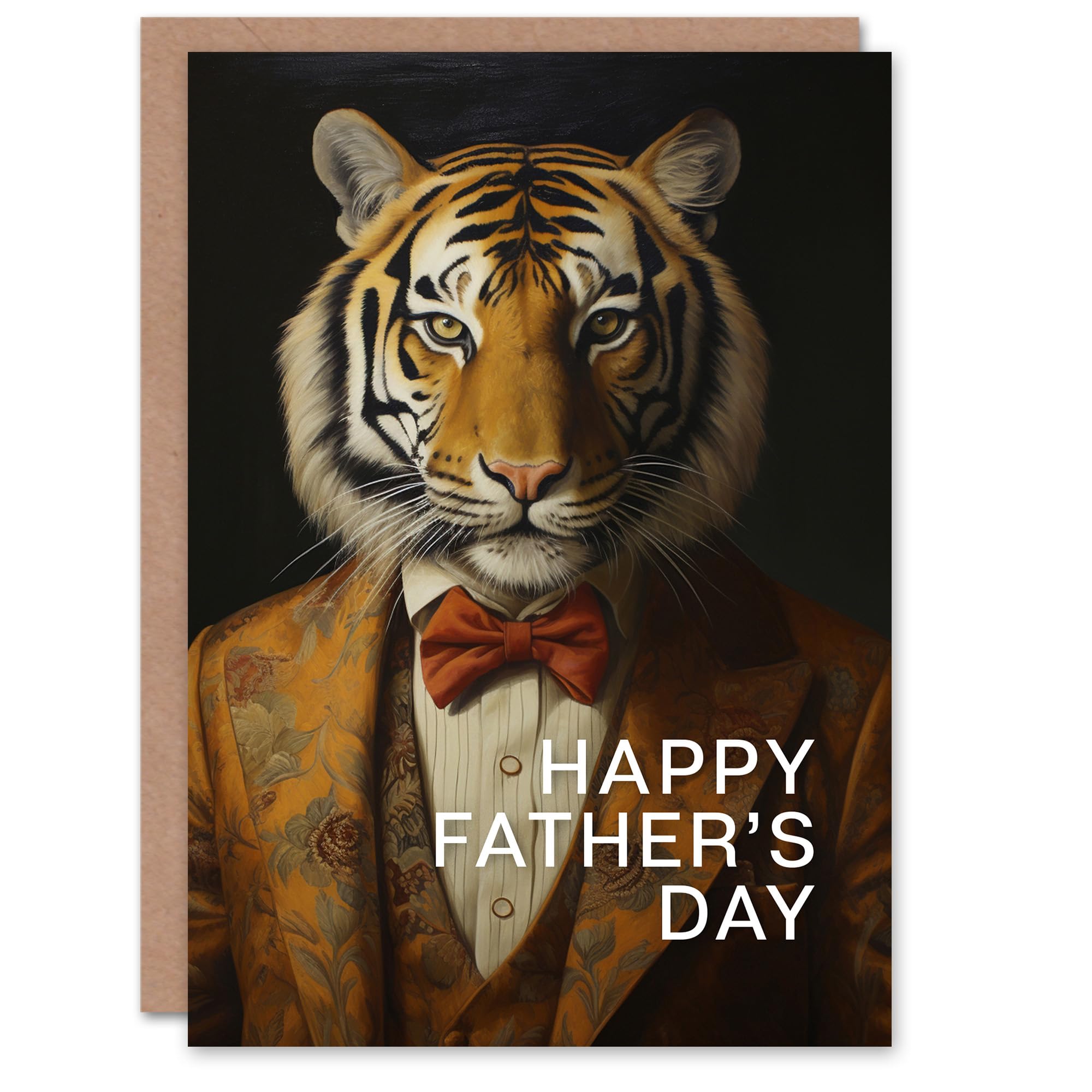 Fathers Day Greeting Card Classy Tuxedo Boss Tiger For Dad