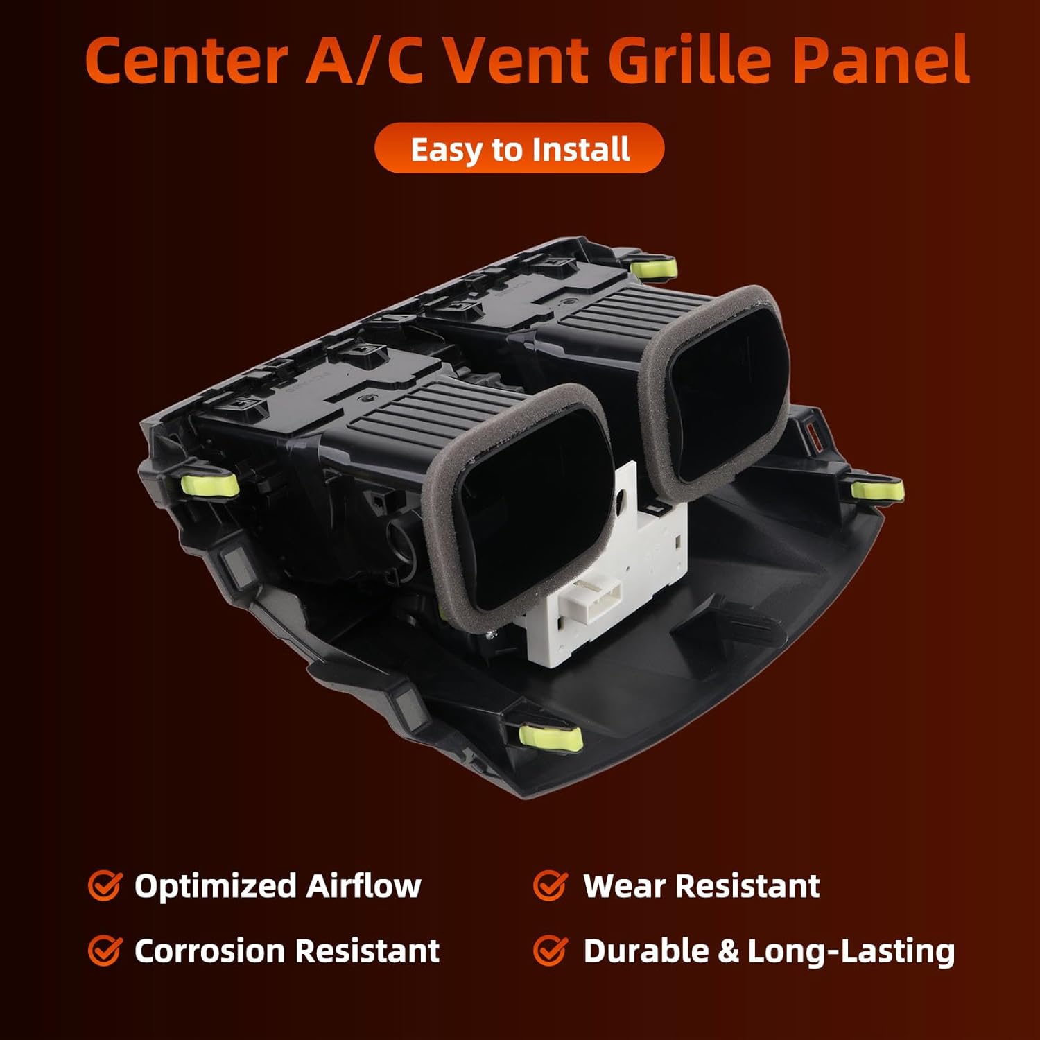 Center Dash A/C Outlet Air Vent Panel with Clock Air Vent for 2009-2013 Toyota Corolla - Direct Fit Replacement for OEM 55670-02340, Durable Waterproof ABS Plastic, Easy Plug-and-Play Installation