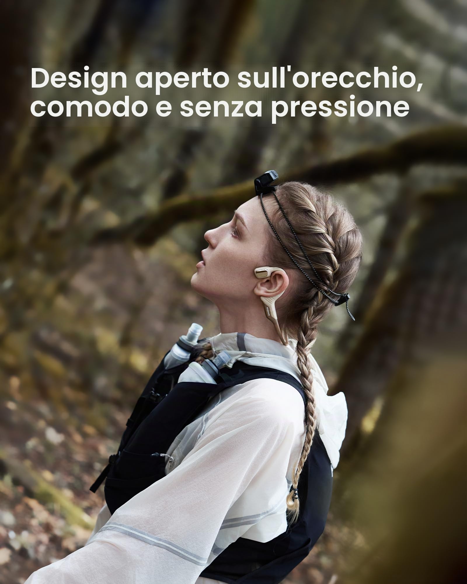 mojawa Purra Run - Cuffie Sportive a Conduzione Ossea – Nero