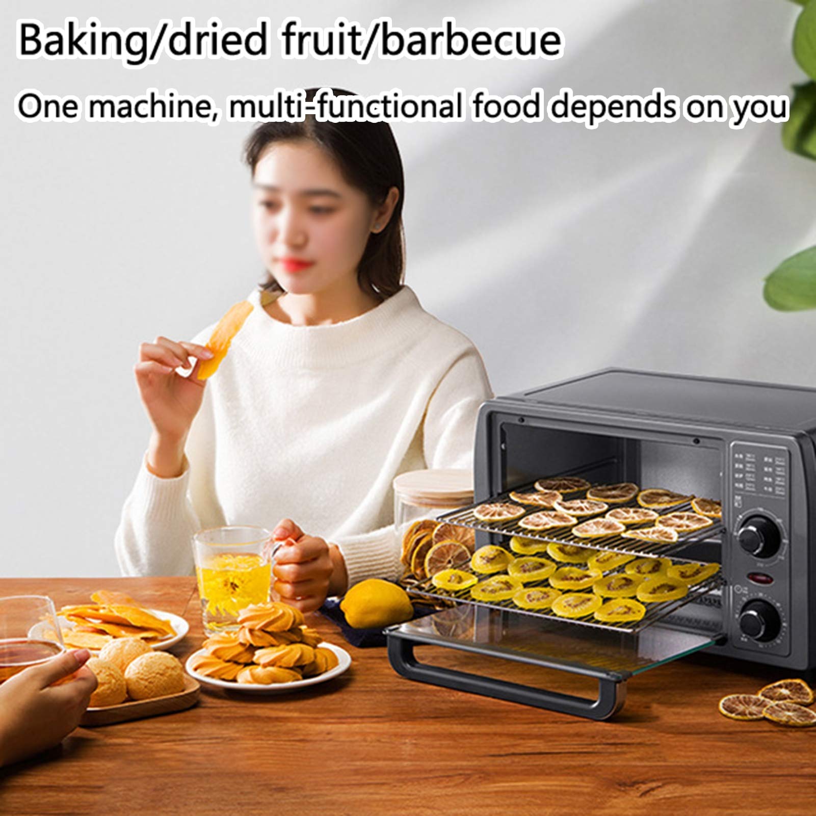 Wielofunkcyjny elektryczny minipiekarnik 1050W Domowe pieczenie Mały grill Piekarnik Fermentacja w niskiej temperaturze w 30 stopniach na pachnącą herbatę Suszone owoce Suszone mięso Grill