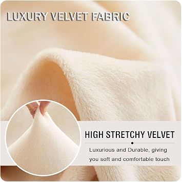 Lazy Floor Sofa Cover, Velvet Single Seated Fireside Chair Cover with Elastic Bottom Stretch Armless Lounge Chaise Slipcover Removable Furniture Protector for Living Room-Beige-1 Seater