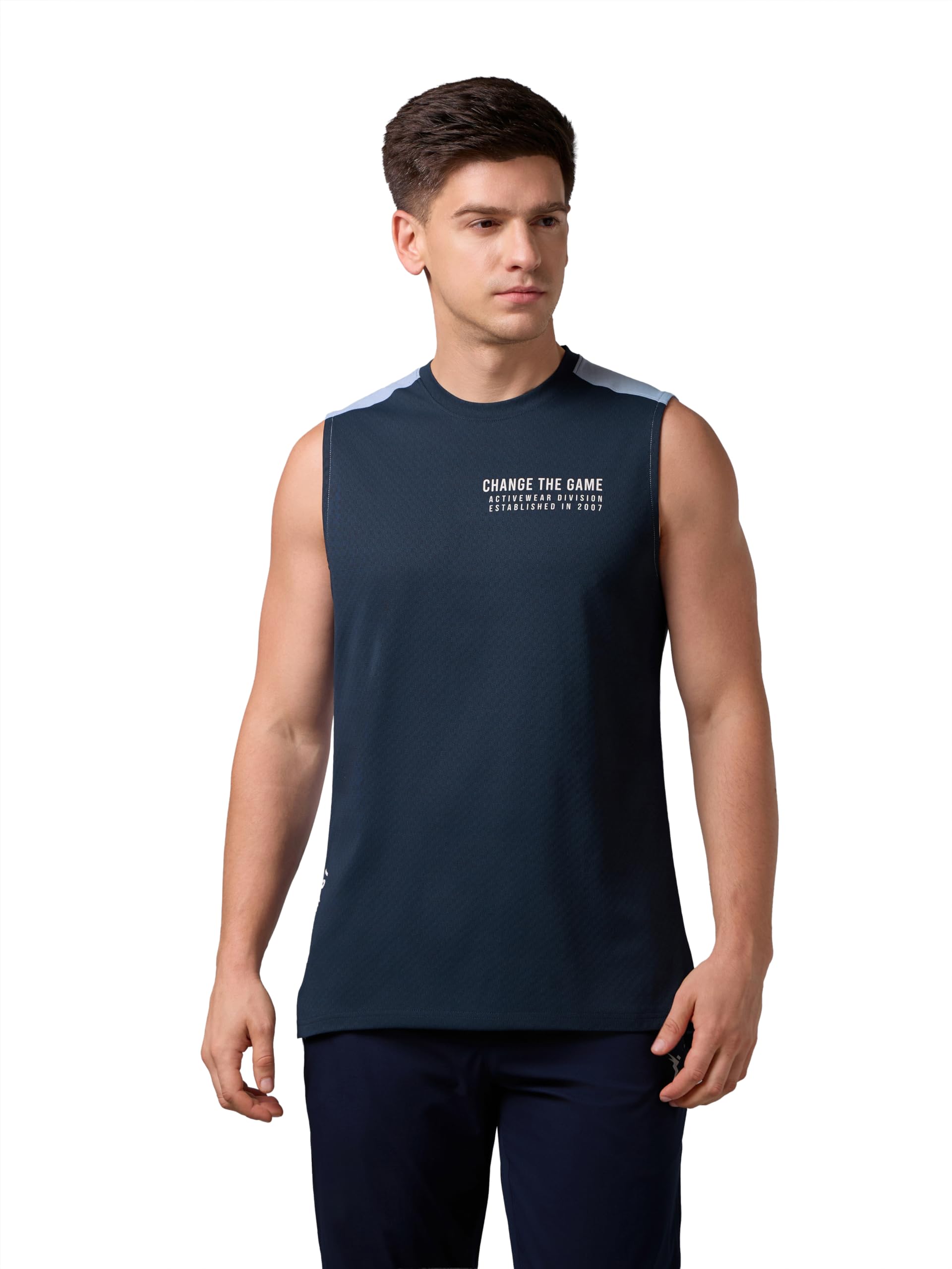 Men's Sleeveless Sports Vest, Quick Dry Running Gym Tank Top with ElastoLITE Stretch Fabric for Workout, Boxing & Training-image-0