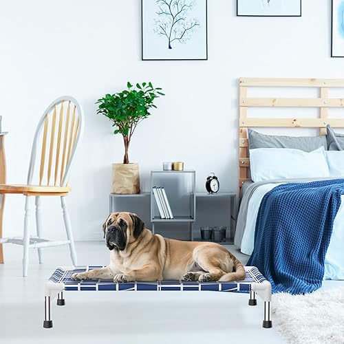 Miniatura 6 de Cama elevada para perro, tela suave y cómoda, fácil de limpiar, marco de acero inoxidable, diseño elevado para circulación de aire, cuna duradera