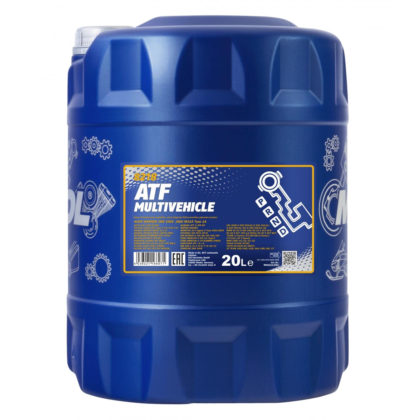 MANNOL MN8218-20 Aceite para transmisión automática Aceite de caja de cambios automática Aceite ATF Aceite para caja automática | ATF Multivehicle,