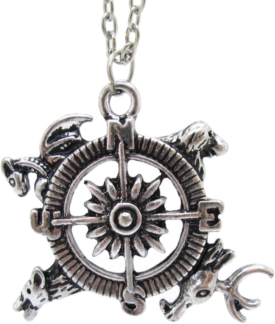 Compass/crrest with The Animals Pendant Necklace Inspired by Game of Thrones