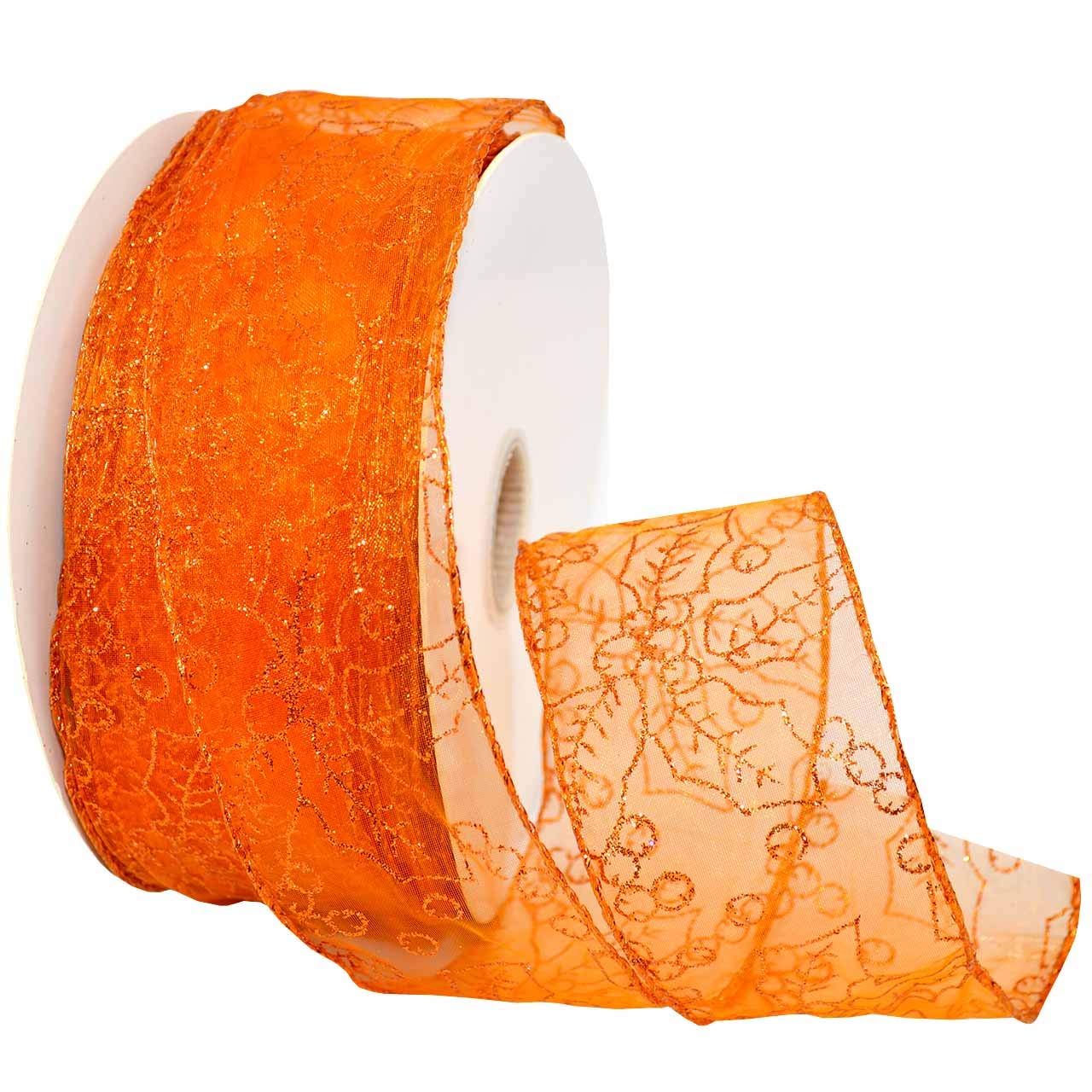 Ruban de 6,3 cm Morex Ribbon Holly-Day rigide pour nœuds volumineux impeccables