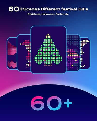 Miniatura 3 de 540 luces LED RGBIC inteligentes para cortina con GIF de bricolaje, 4.9 x 6.6 pies, luces de pared de Navidad que cambian de color con aplicación,