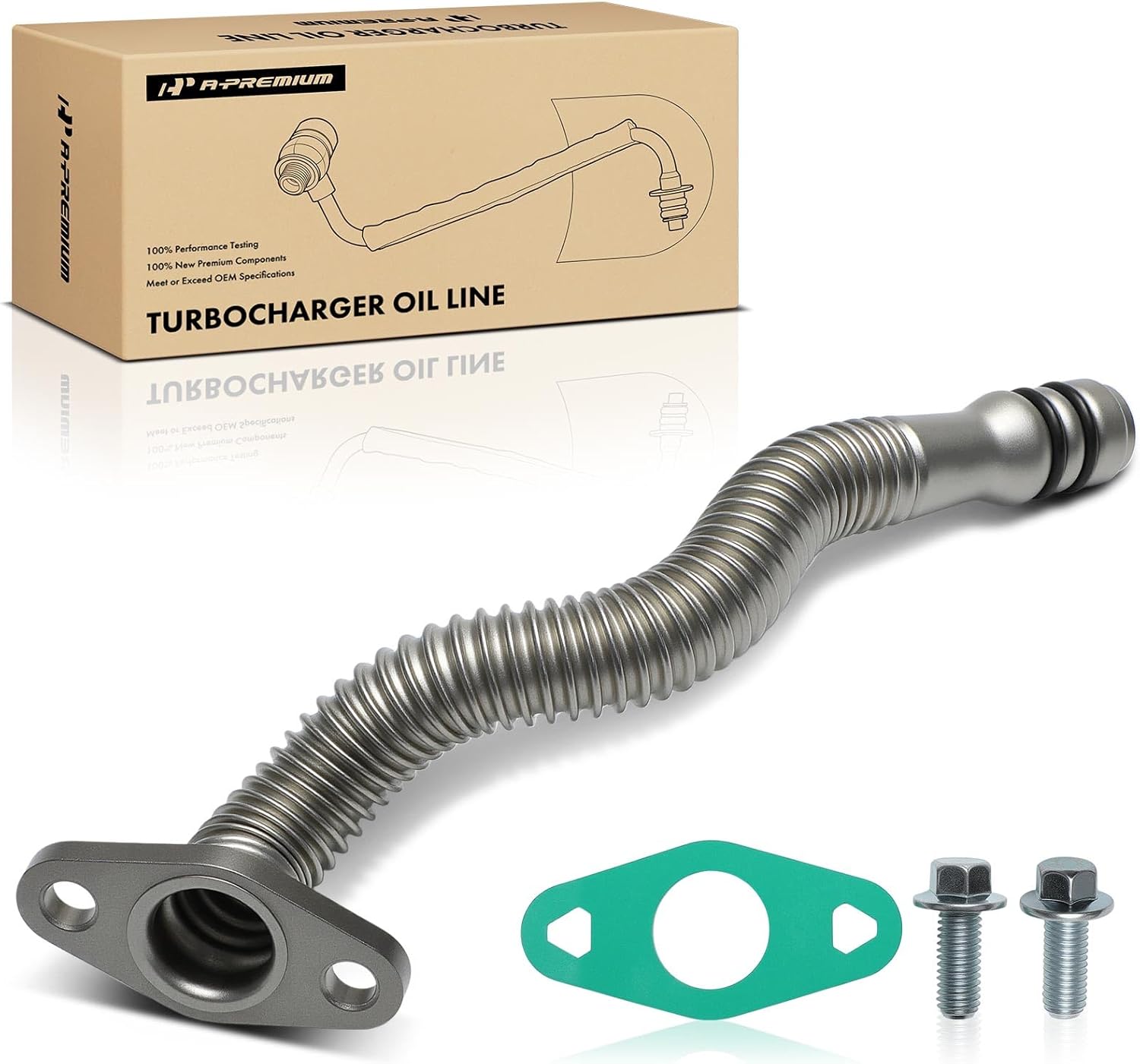 A-Premium Turbocharger Oil Return Line Compatible with Dodge Ram 2500 3500 2007-2010, Ram 4500 5500 2008-2010, Ram 4000 2010 & Ram 2500/3500/4500/5500 2011-2018, 6.7L, Return