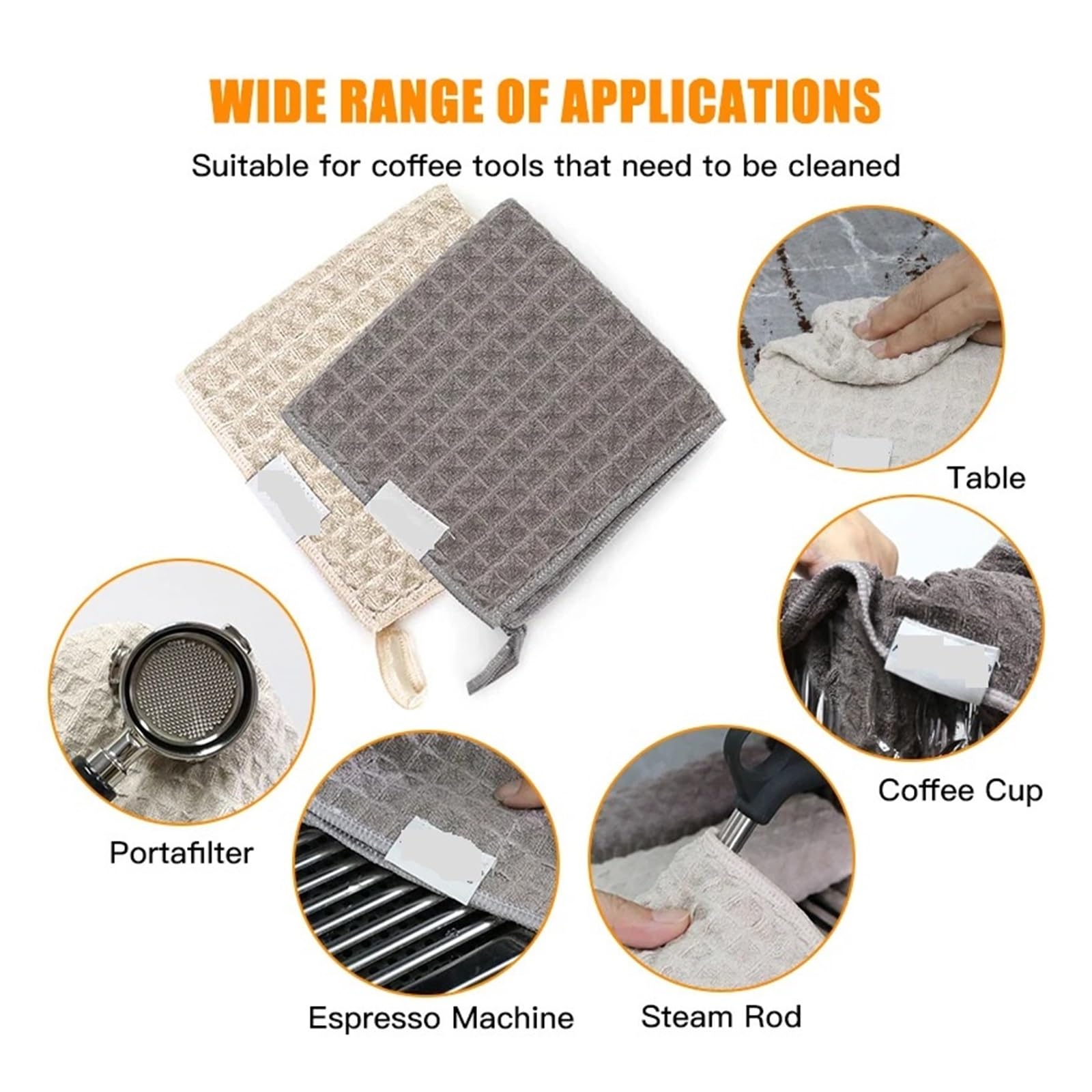 Toallas de café for Barista, Trapo súper Absorbente, paño Cuadrado for Agua, Utensilios Cocina for el hogar, Accesorios for máquina Barista Paños para café(4pcs A)