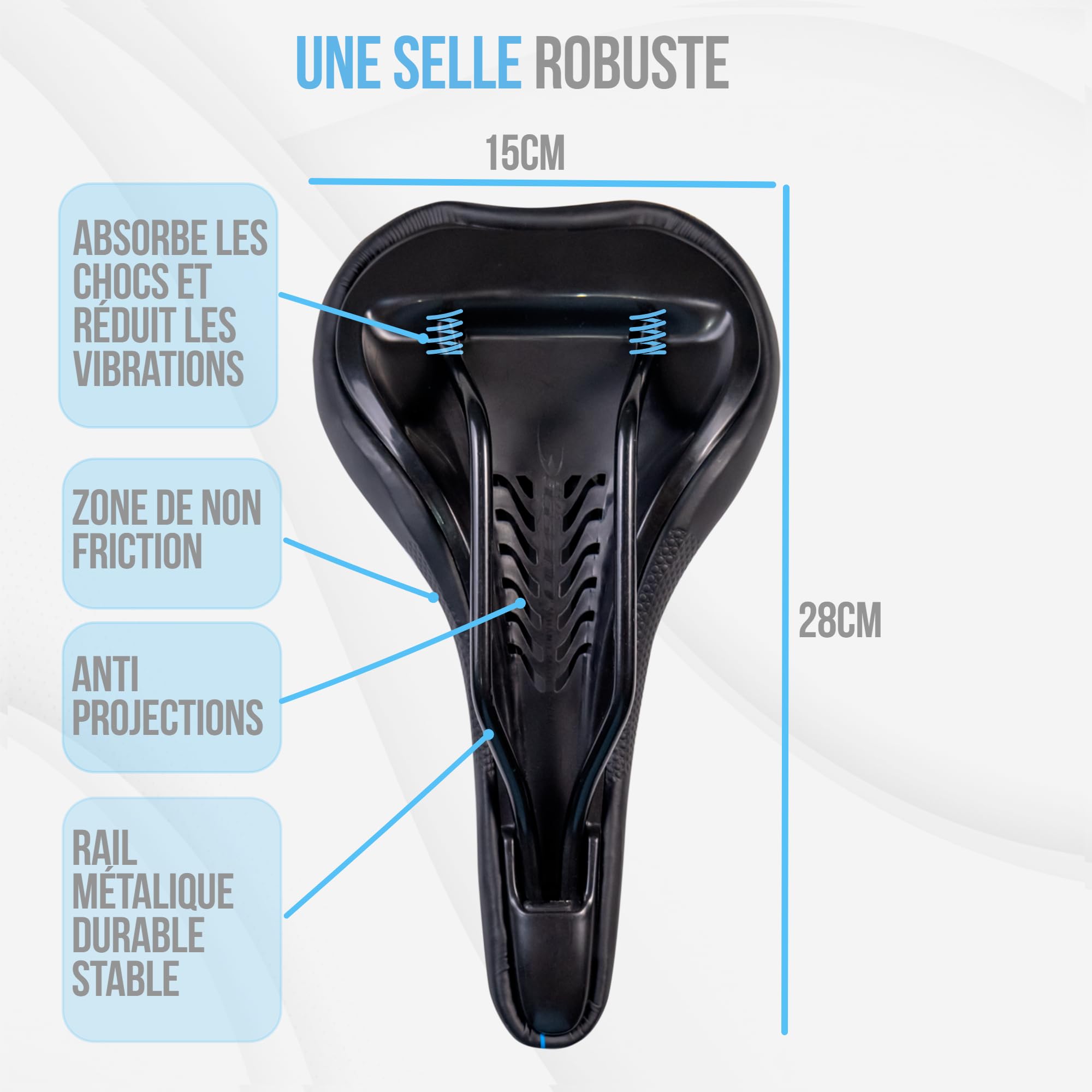 GADISTA France, Selle velo, Selle de velo ultra confortable fait mains en ITALIE avec technologie brevetée 3ZONE, selle VTT étanche pour Hommes Femmes avec Design Ergonomique, accessoire indispensable
