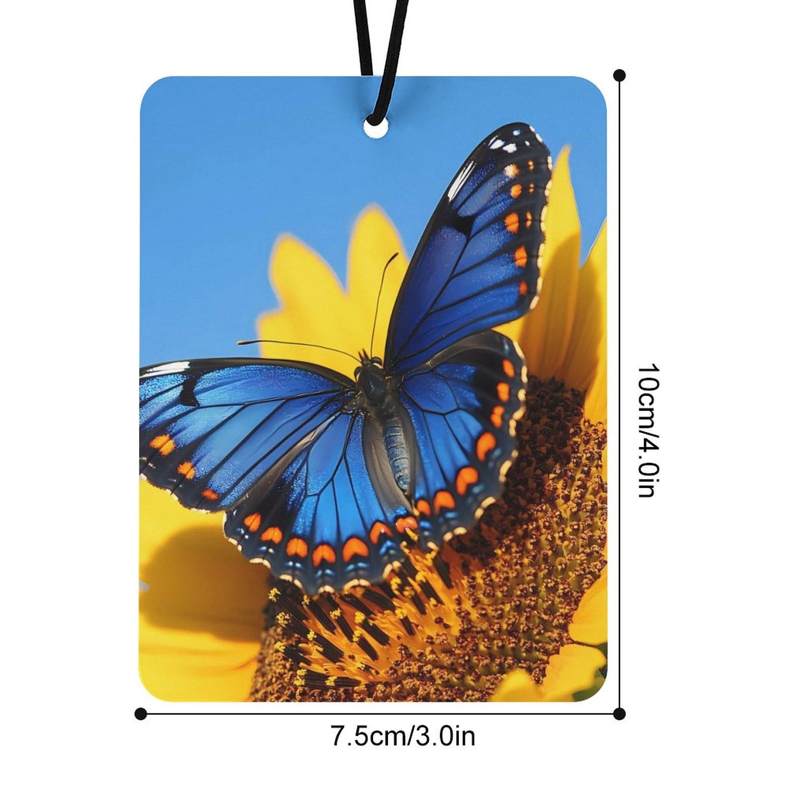 Sunflower Butterfly Flowers Car Air Freshener Hanging Aromatherapy Tablets for Car Accessories Square