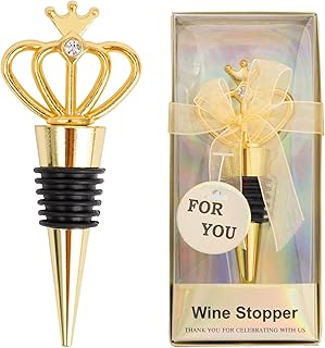 Bottle Wine Stoppers for Glass Wine Bottles，Crown Alloy Wine and Beverage Bottle Stoppers Ball Designed Wine Bottle Corks Tapered Storage Crafts Art DIY