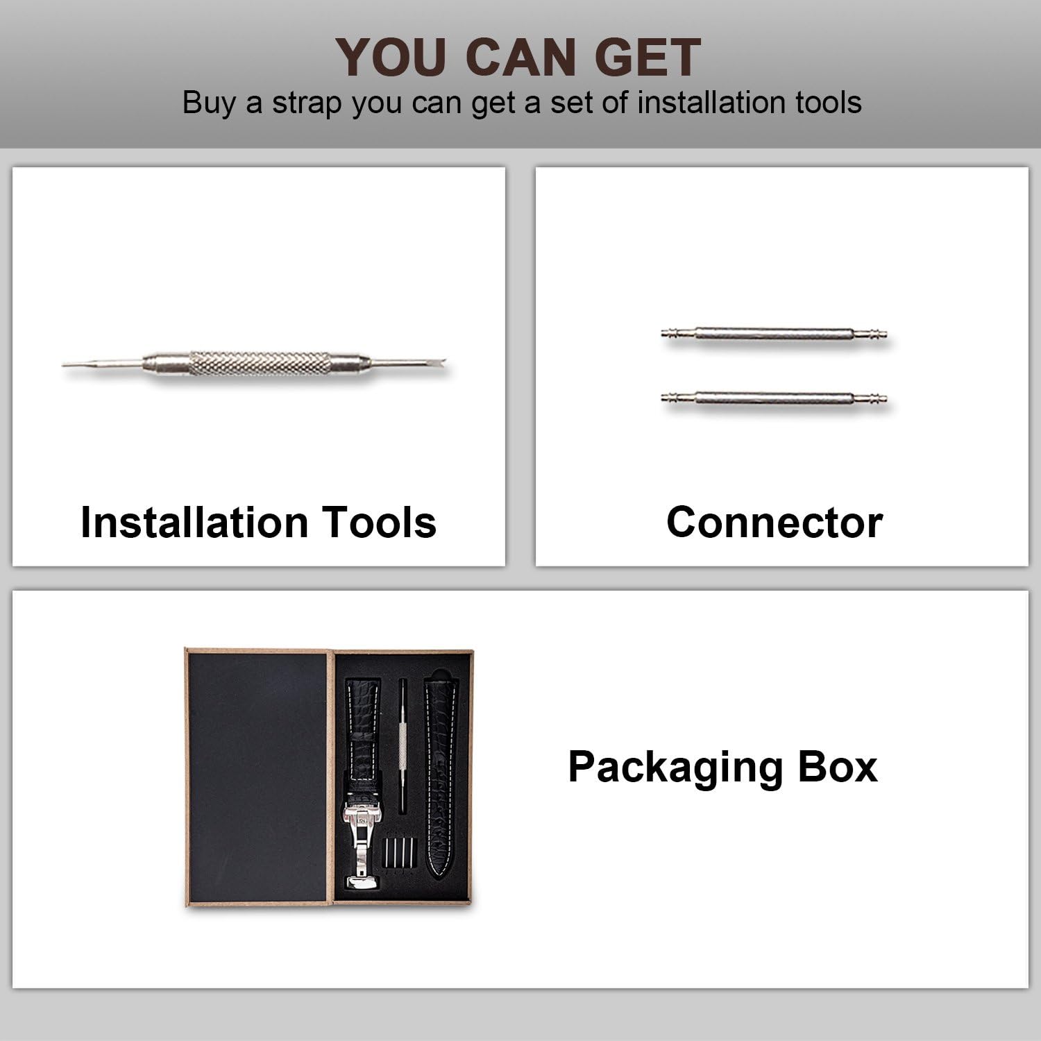 Moran Genuine Leather Band Alligator and Cowhide Replacement Deployment Buckle Watch strap12mm to 17mm Crocodile Leather Strap for Men's and Women's