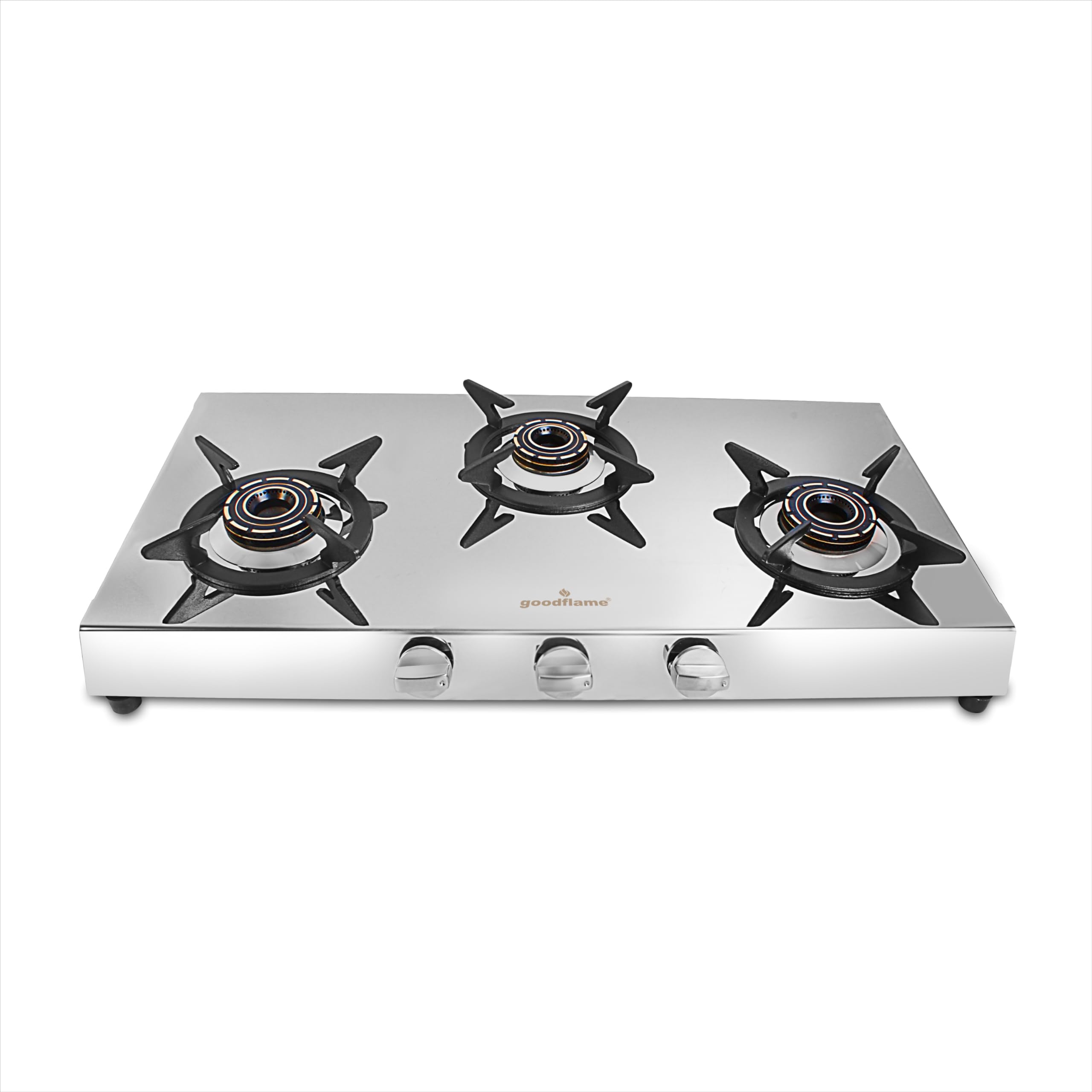goodflame 3B ACE The Chota Hathi Stainless Steel 3 Burner Manual Gas Stove, Dual Tone Burner, Metal Hob 1 Jumbo, 1 Medium, 1 Small - 1 Year Warranty-image-48