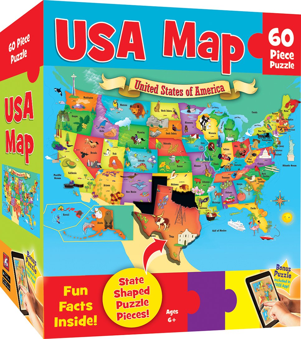 MasterPieces Explorer Kids - USA Map - 60 Piece Kids Puzzle