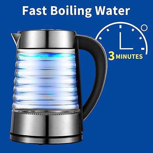 Miniatura 3 de Hervidor eléctrico, caldera de agua caliente con control de temperatura de 1.8L, sin contacto de plástico con agua, apagado automático, mantiene el