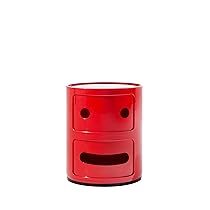 Kartell Componibile Smile Contenitore Faccia Seria, ABS, Rosso, 32 x 32 x 40 cm
