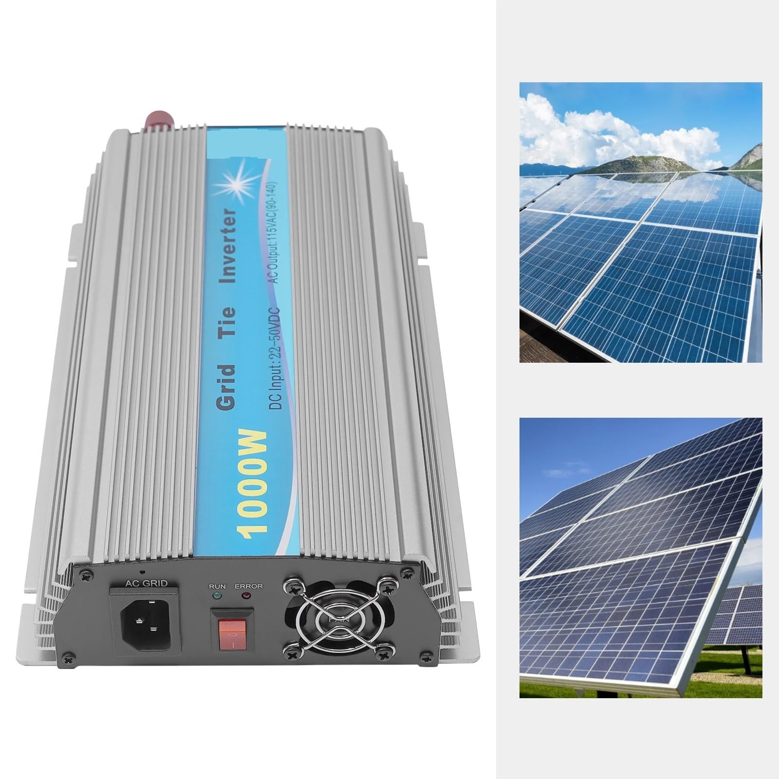 Inverter solare da 1000 W, uscita 110 CA, impermeabile, for impianti fotovoltaici,Protezioni multiple