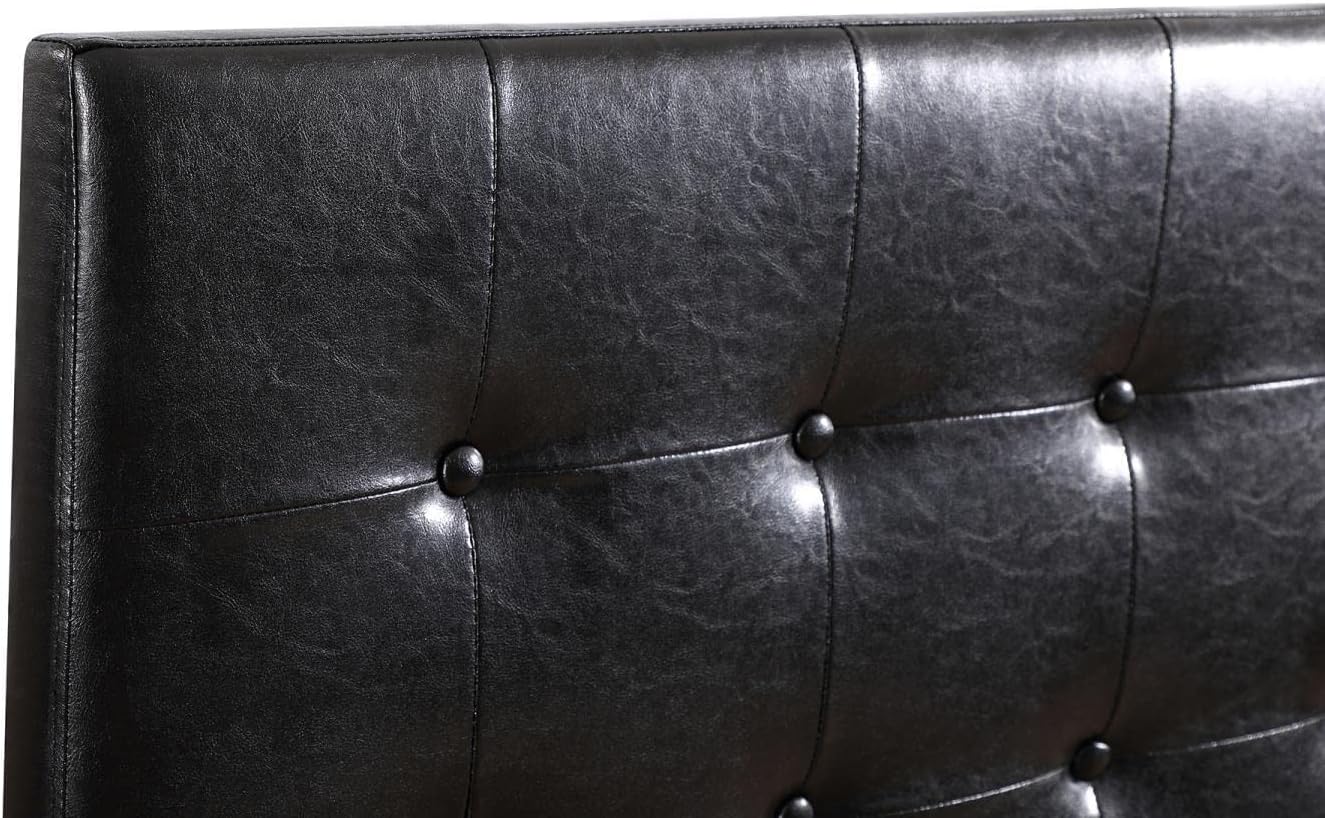 Indoor Modern Home Decorative Super Nova Black Twin Upholstered Tufted Panel Headboard