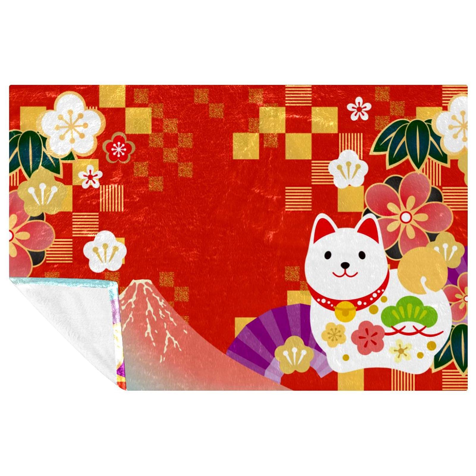 Plaid Mont Fuji 150x100 en polaire douce pour vous protéger du froid en voyage