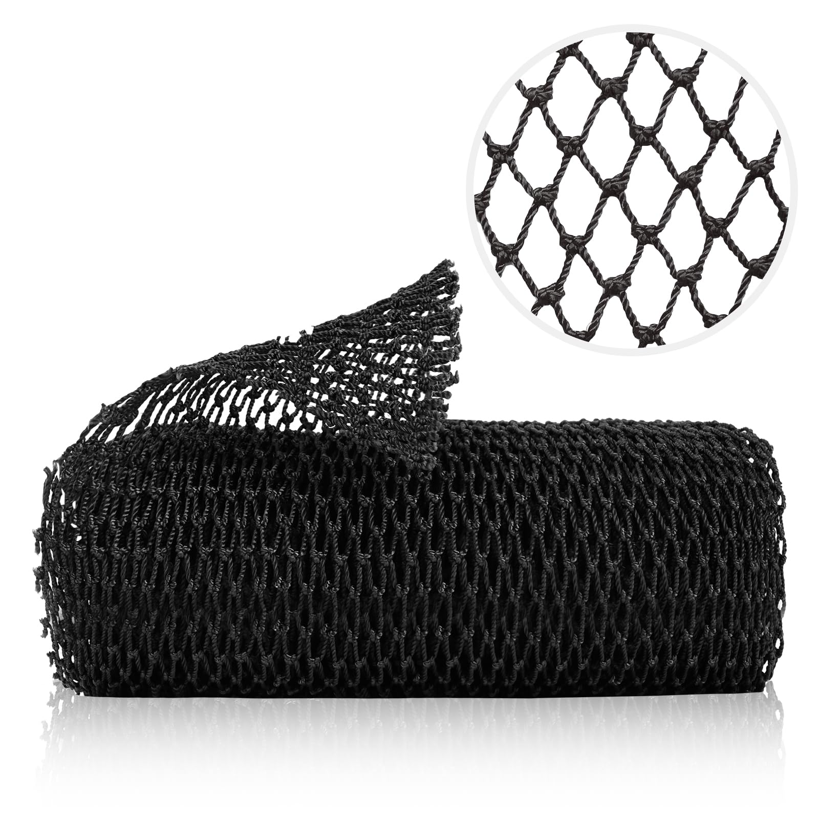 ZOCY African Net Sponge, Authentic Exfoliating Body Scrubber for Bath and Shower, Multiple Textures with Gentle Deep Exfoliating and Rich Lather for All Skins (Black)