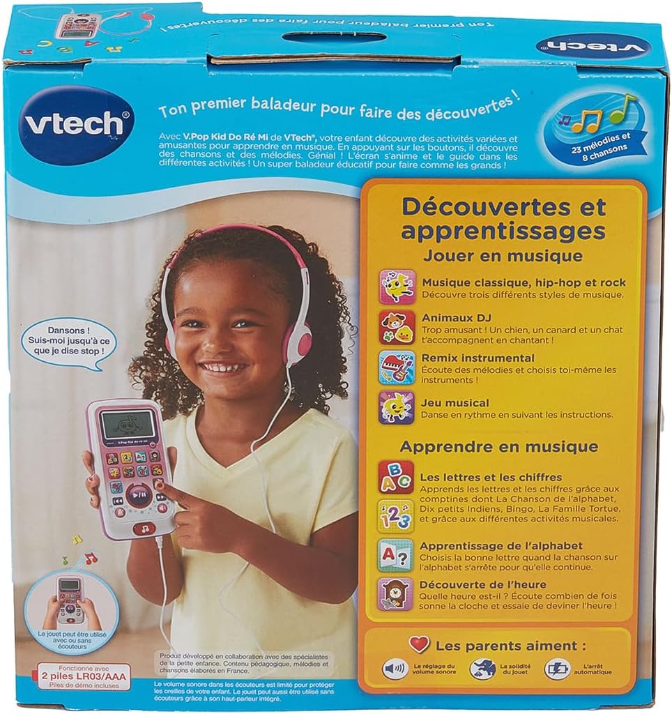 VTech - Kid's Musical Player / 3-6 Years - French Version - Pink - Dora the Explorer - Includes Headphones
