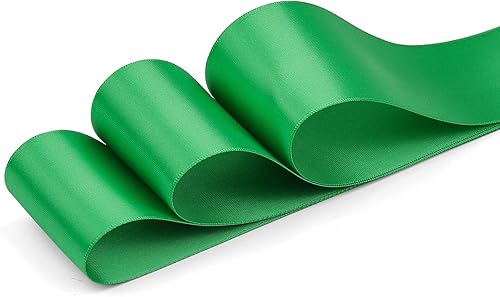 Miniatura 2 de Humphrey's Craft Cinta de satén de doble cara verde helecho de 2 pulgadas, 25 yardas, variedad de colores para manualidades, envolver regalos, ramo