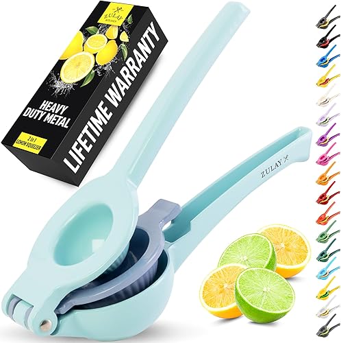 ZK - Exprimidor de limón 2 en 1, color azul claro y pizarra morada