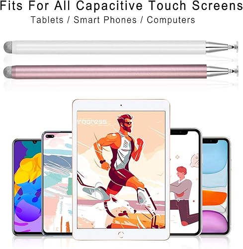 Miniatura 7 de Lápiz óptico para iPad, pantallas táctiles, lápiz capacitivo de alta sensibilidad y punta de fibra, lápiz digital universal con tapa magnética