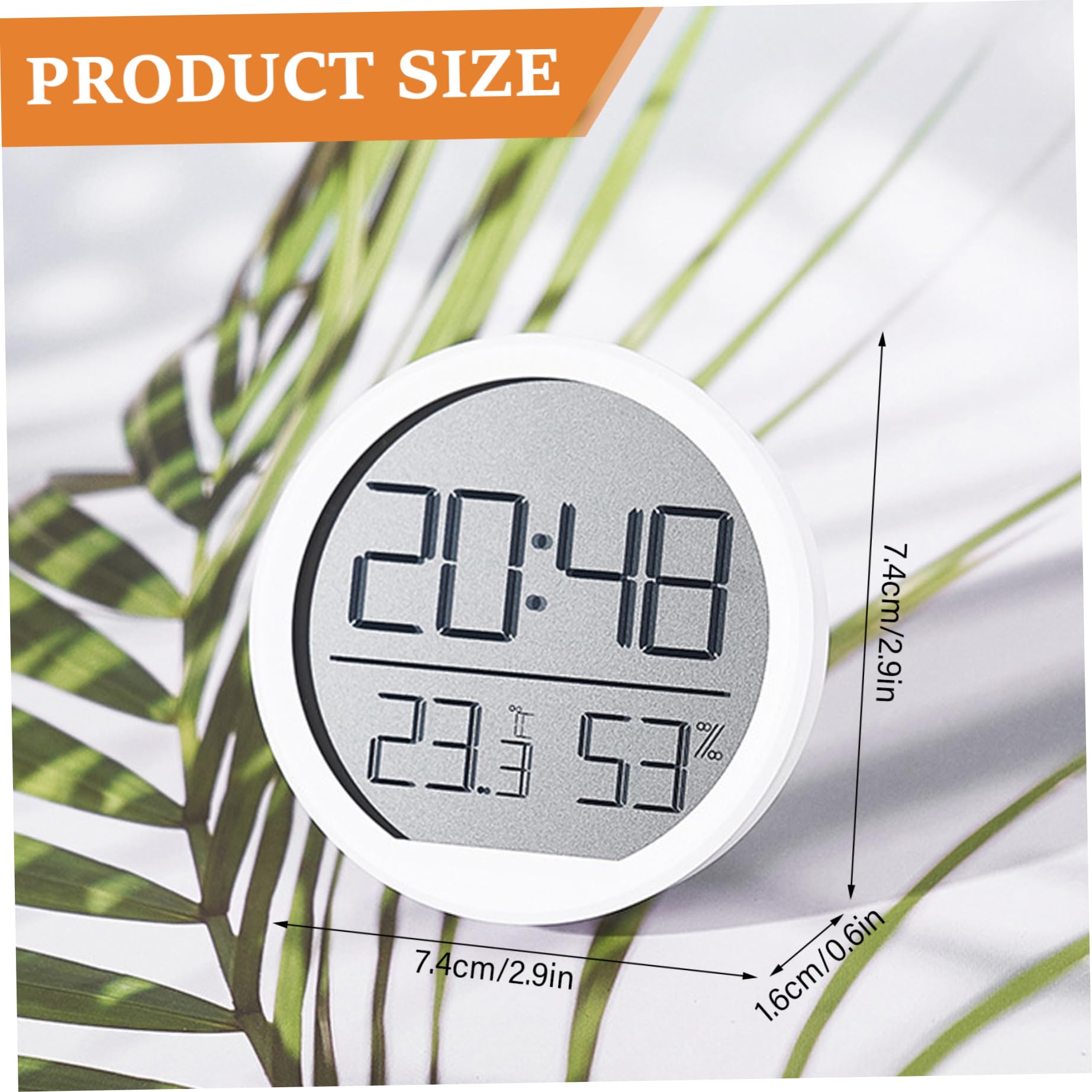 Eawfgtuw Digitaluhr Mit Temperatur Und Luftfeuchtigkeit - Magnetische Innenuhr 7,4cm Für Wand Und Kühlschrank