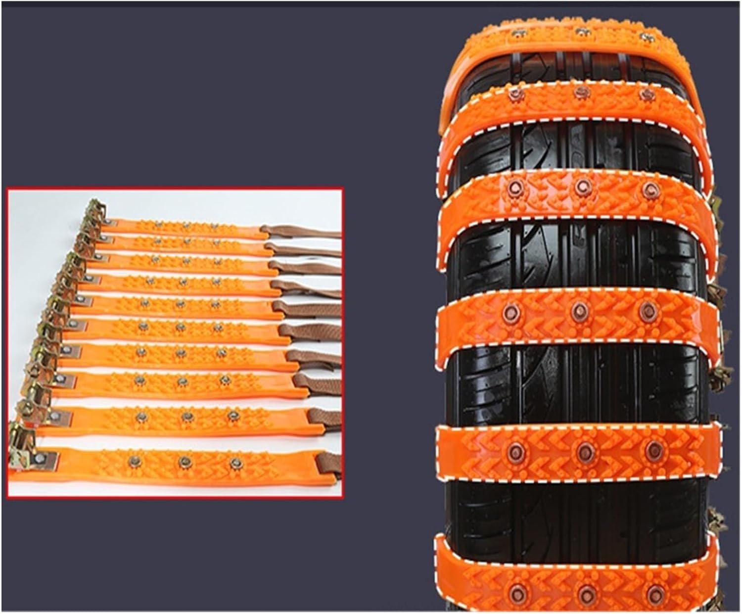 Widened Car Tire Snow Chains Anti-skid Winter Universal Tyre Snow Chains Thickened Ice-Breaking Anti-slip Cable Auto Accessories(3 pcs)